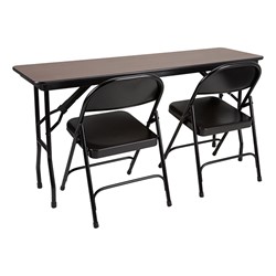 Rectangle High Pressure Laminate Top Folding Training Table W Heavy Duty Steel Folding Chairs