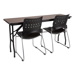 Rectangle High Pressure Laminate Top Folding Training Table W Ballard Plastic Stack Chairs