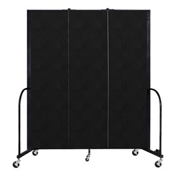 6' 8" H Vinyl Freestanding Portable Partition - 3 Panels (5' 9" L)- Coal