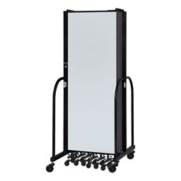 6' H Whiteboard Tackable Portable Partition - 5 Panels - Folded
