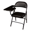6600 Series Heavy-Duty, Vinyl-Padded Folding Chair w/ Tablet Arm - Right Handed - Black w/ black tablet arm