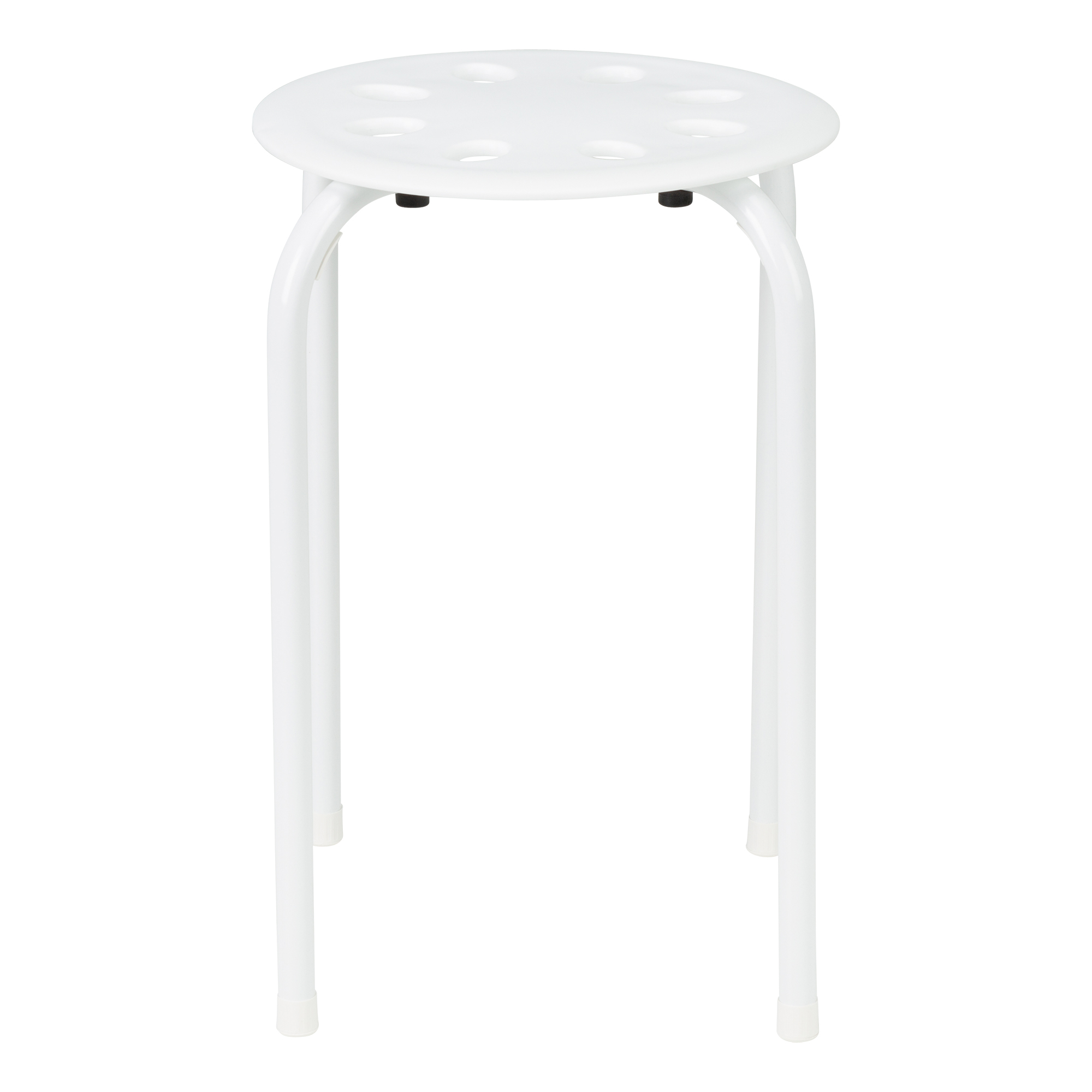 Norwood Commercial Furniture Plastic Stack Stool White Seat w/ White