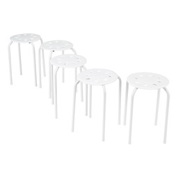 Plastic Stack Stool - White Seat w/ White Legs