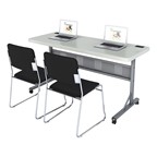 Flip & Store Blow-Mold Table w/ Two 8600 Series Padded Stack Chairs