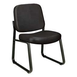 Antimicrobial Vinyl Waiting Room Chair w/out Arm Rests - Black