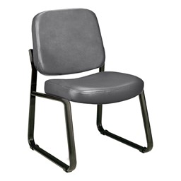 Antimicrobial Vinyl Waiting Room Chair w/out Arm Rests - Charcoal