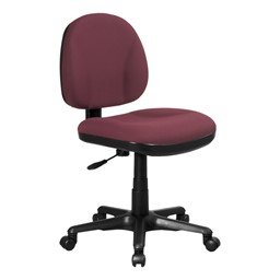 Work Smart Deluxe Ergonomic Task Chair w/o Arm Rests - Icon Burgundy