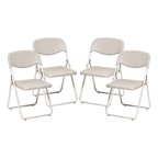 Plastic Folding Chair w/ Ventilated Back - Set of Four