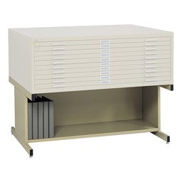 Five-Drawer Steel Flat File Cabinet - White w/ optional base