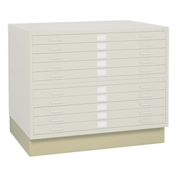 Five-Drawer Steel Flat File Cabinet - White
