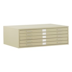 Five Drawer Steel Flat File Cabinet Holds 24 X 36 Sheets At