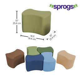 Foam Soft Seating - Bow Tie Set - Dimensions