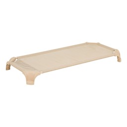 Deluxe Assorted Natural Colors Stackable Daycare Cot w/ Easy Lift - Corners - Standard (52" L) - Sand