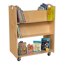 Double-Sided Mobile Library Cart - Accessories not included