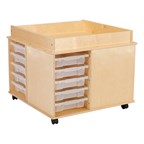 Large Preschool STEM Bin Cart w/ Tabletop & Lip - Assembled