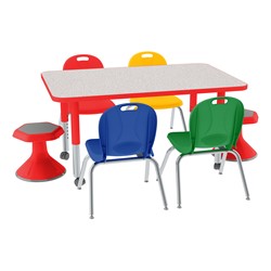 Rectangle Adjustable Height Preschool Table Four Assorted Color