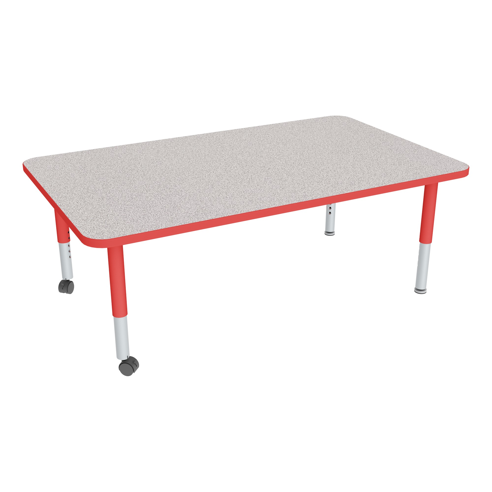 Rectangle Adjustable-Height Mobile Preschool Activity Table 24 W x 60 L