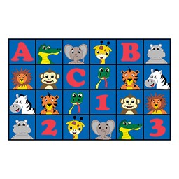 ABC 123 Animal Fun Rug - 7' 6" W x 12' L