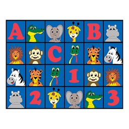 ABC 123 Animal Fun Rug - 10' 6" W x 13' 2" L
