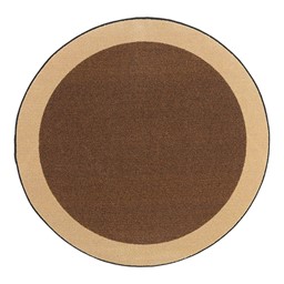 Solid Classroom Rug w/ Color Block Border - Round - Chocolate/Sand