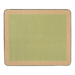 Solid Classroom Rug w/ Color Block Border - Rectangle - Fern/Sand