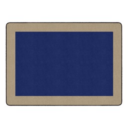 Solid Classroom Rug w/ Color Block Border - Rectangle - Navy/Sand