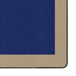 Solid Classroom Rug w/ Color Block Border - Rectangle - Navy/Sand