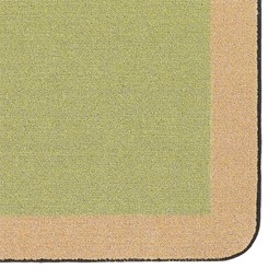 Solid Classroom Rug w/ Color Block Border - Fern/Sand
