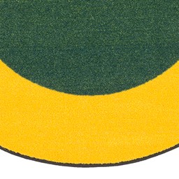 Solid Classroom Rug w/ Color Block Border - Green/Yellow