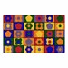 Primary Color Cog Seating Classroom Rug - Rectangle (7\' 6\" W x 12\' L)