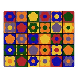Primary Color Cog Seating Classroom Rug - Rectangle (10' 6" W x 13' 2" L)