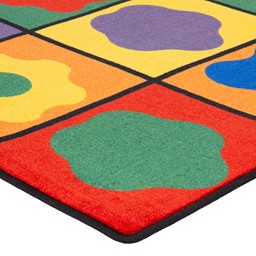 Primary Color Cog Seating Classroom Rug - Rectangle (6' W x 8' 4" L) - Corner