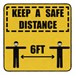 Keep a Safe Distance Durable Rug - Square