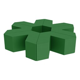 Foam Soft Seating Set - Single Height Asterisk Shape (16" H) - Green