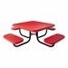 Square Portable Preschool Outdoor Picnic Table w/ Solid Writeable Surface