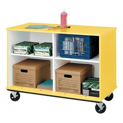 Counter Height Mobile Shelf Storage Cabinet W Out Doors Four Compartments At School Outfitters