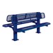 Bollard 961 Series Double-Sided Bench - Diamond Expanded Metal w/ Surface Mount (6\'L) - Blue