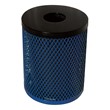 EX Series Diamond Expanded Metal Outdoor Trash Can - shown w/ open flat top lid (available for an additional cost)
