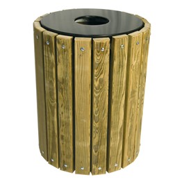 Plank Outdoor Trash Can - Pressure-Treated Wood - Lid available for additional cost