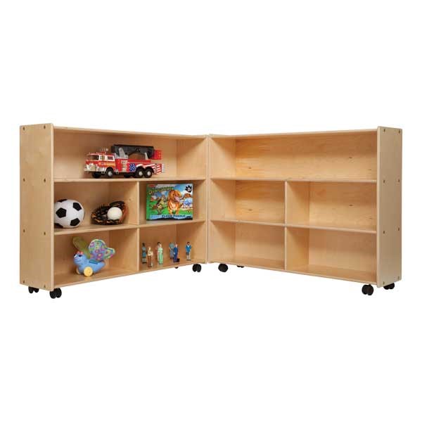 Sprogs Mobile Folding Wooden Storage, School Shelving Units